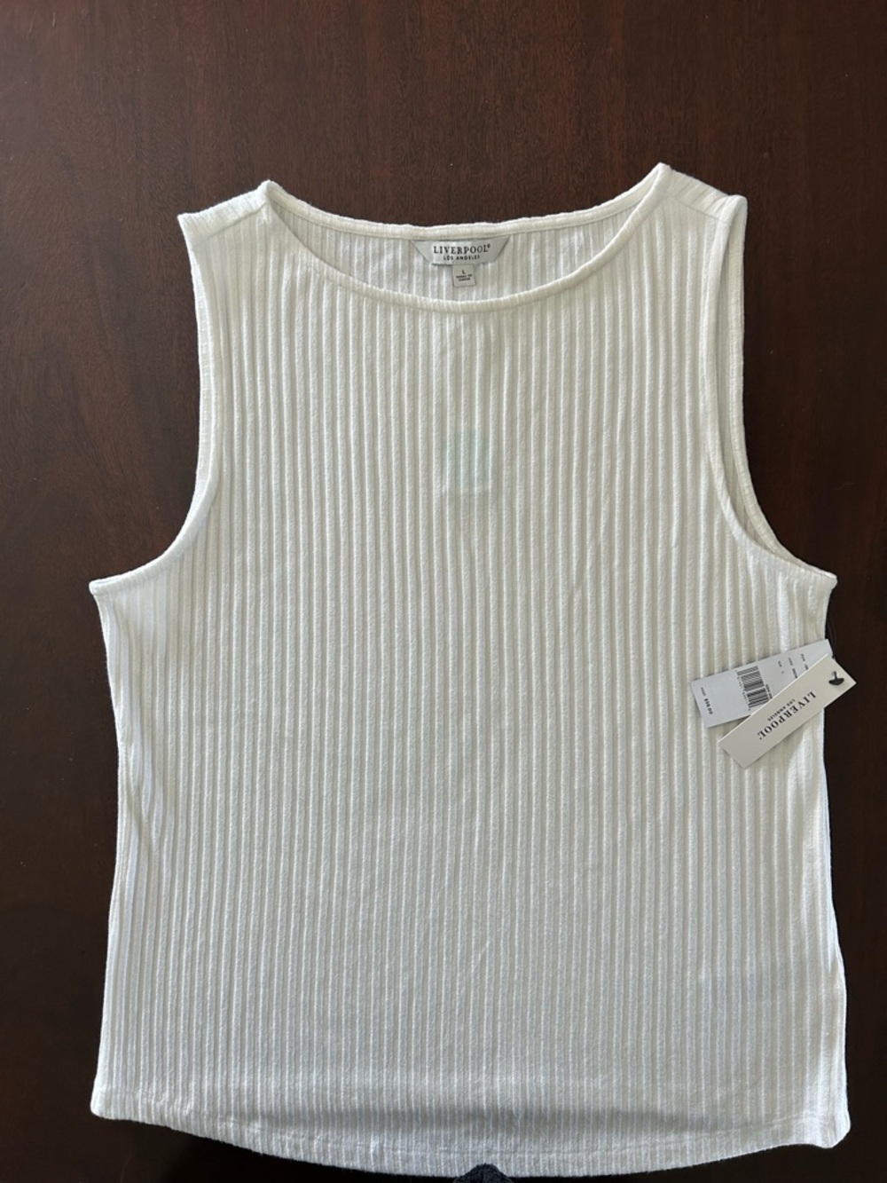 Liverpool White Ribbed Crewneck Tank